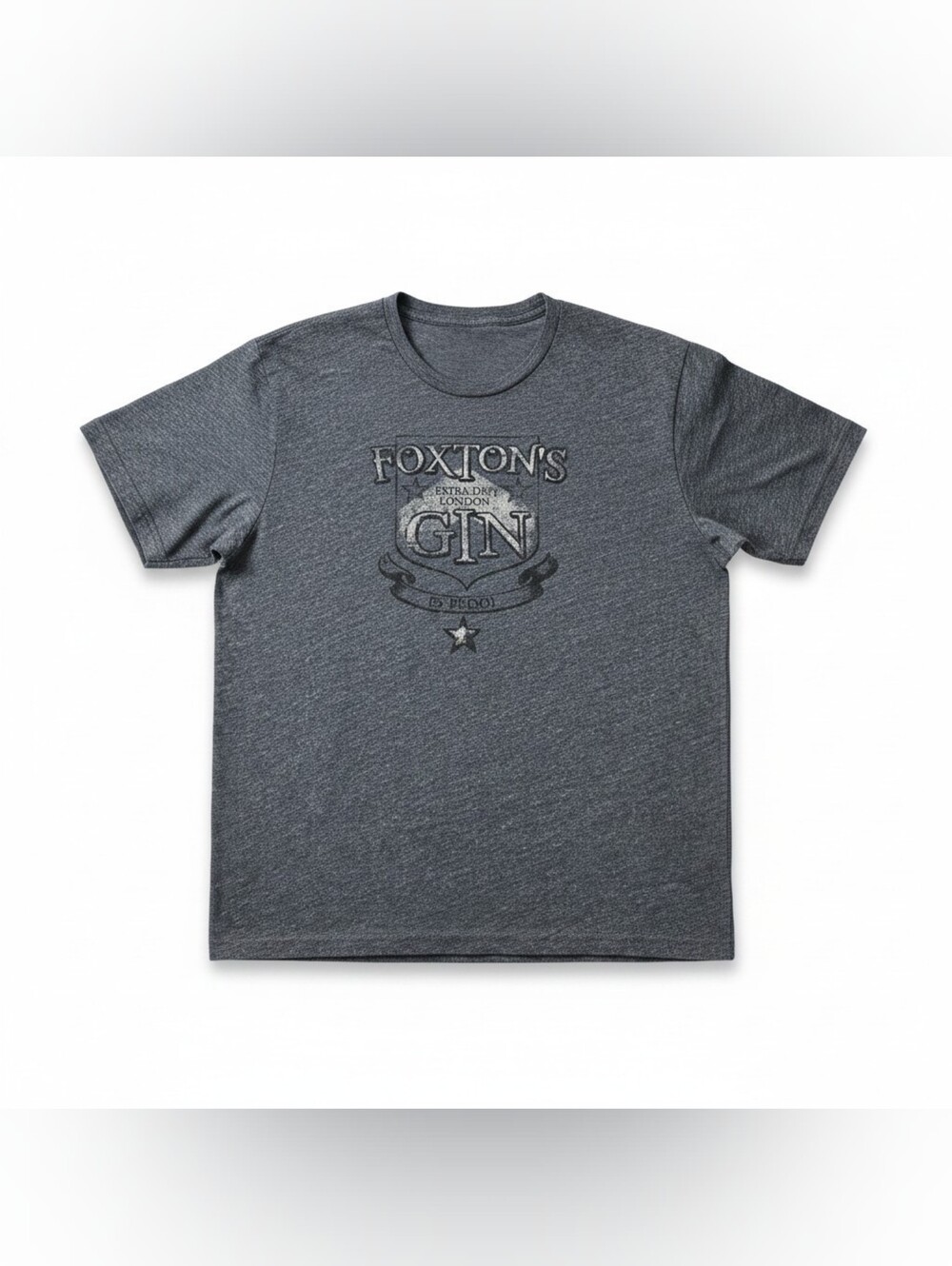 J. Crew Mens Size XL Heather Charcoal Foxton’s London Gin Graphic T-Shirt